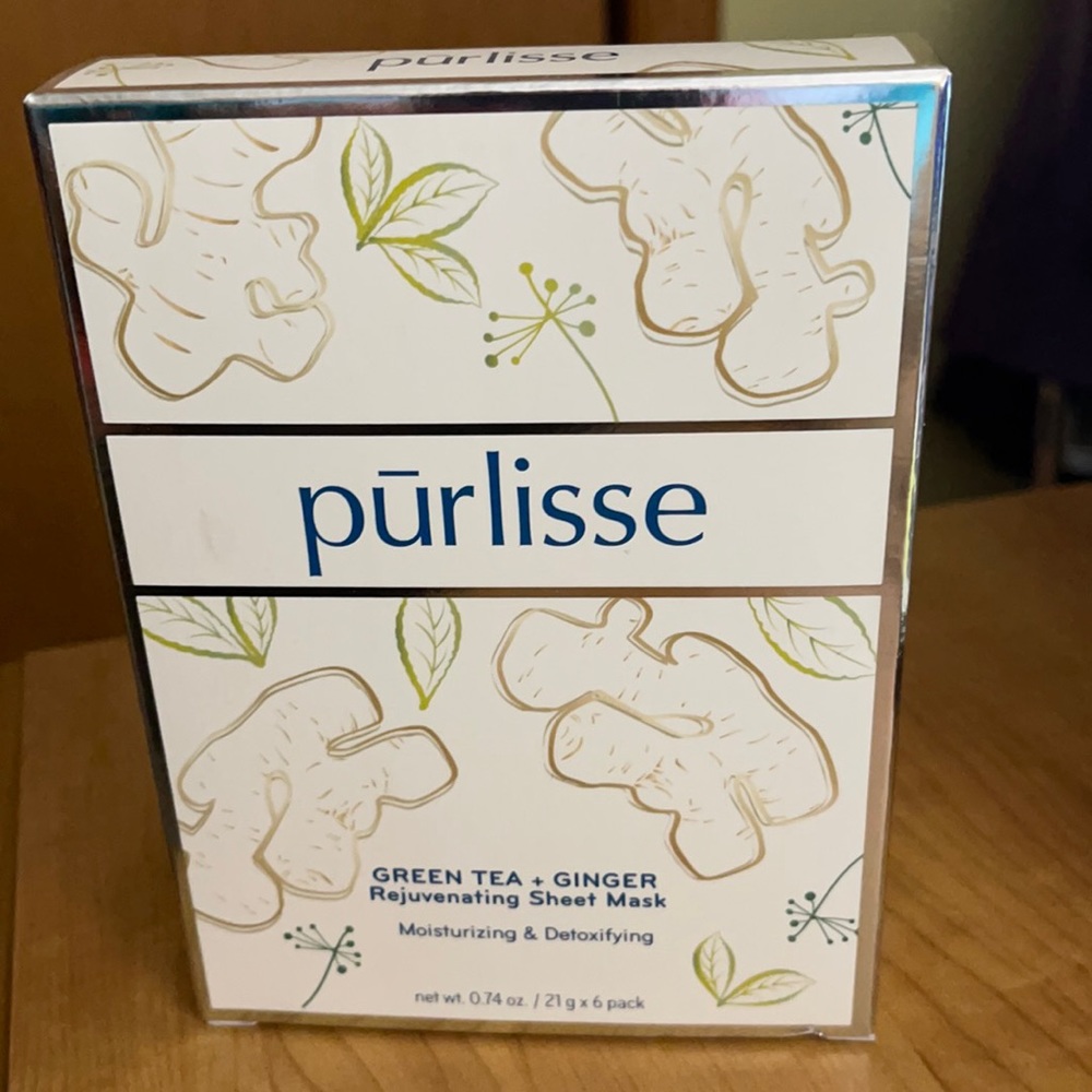 Purlisse Green Tea & Ginger Sheet Mask. 6 pack